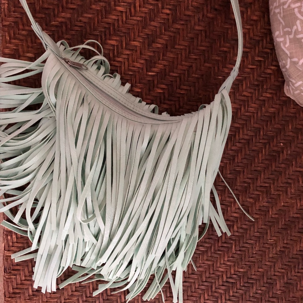 Mint fringe crossbody